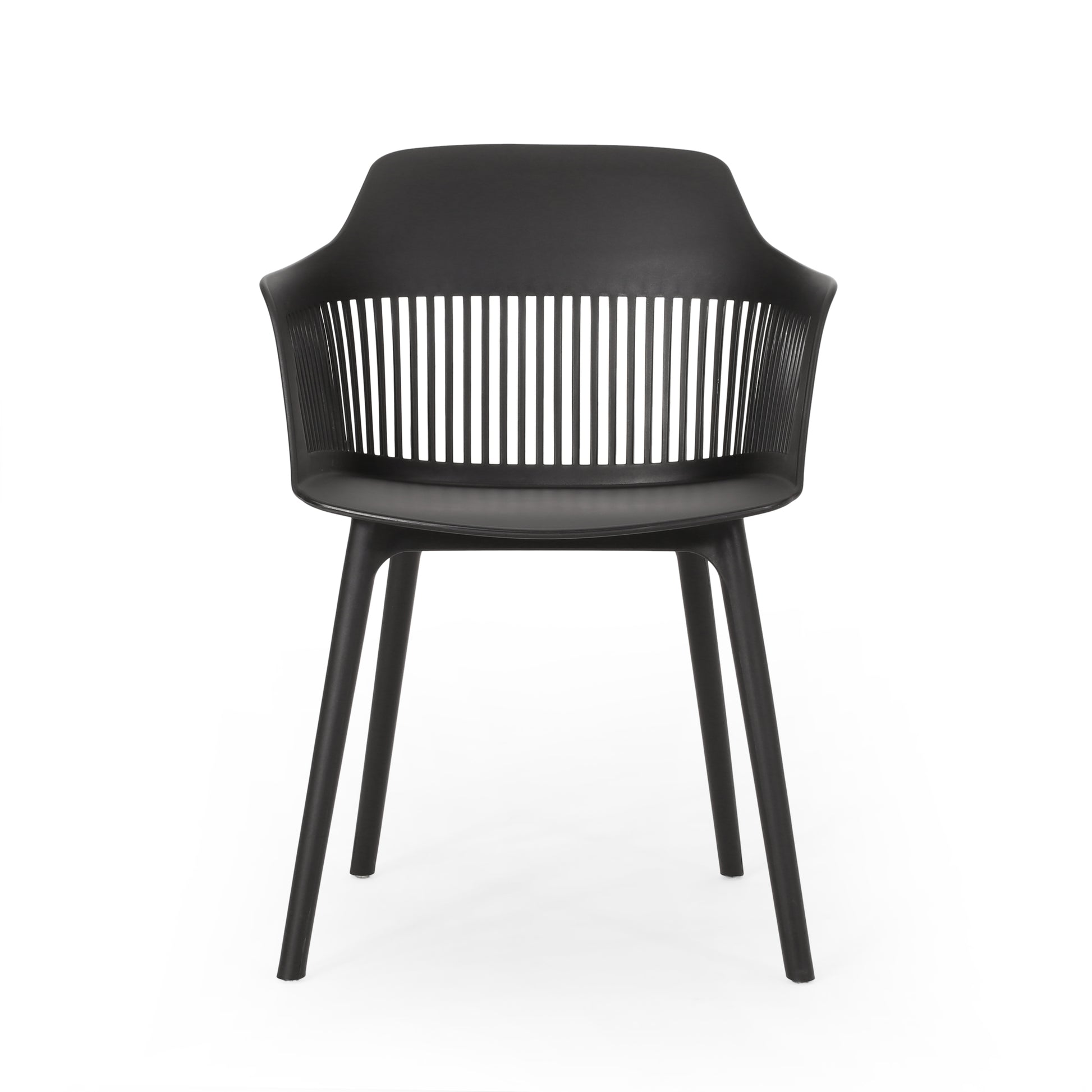 Black Polypropylene Patio Chair Set for Garden or Poolside