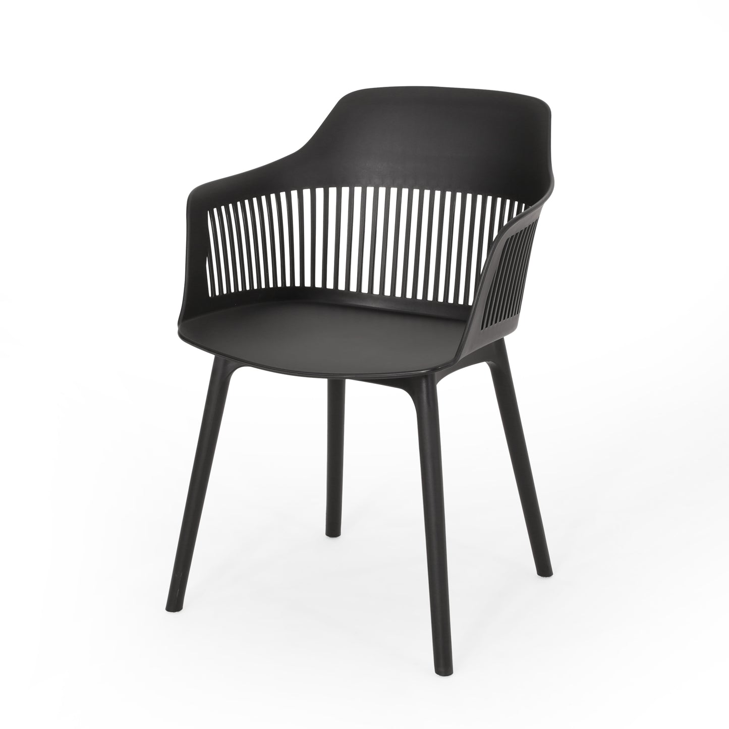 Black Polypropylene Patio Chair Set for Garden or Poolside