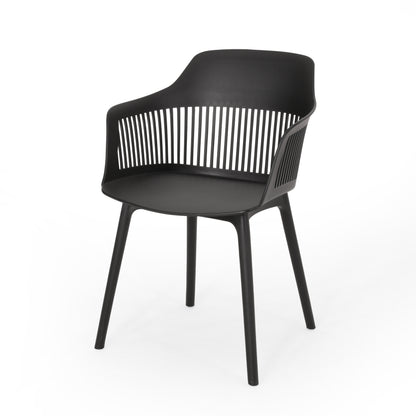 Black Polypropylene Patio Chair Set for Garden or Poolside