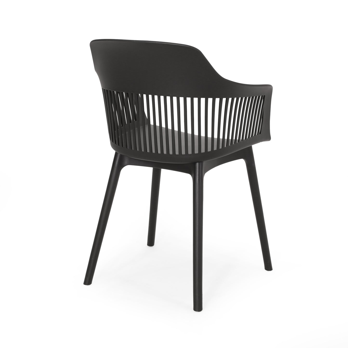Black Polypropylene Patio Chair Set for Garden or Poolside