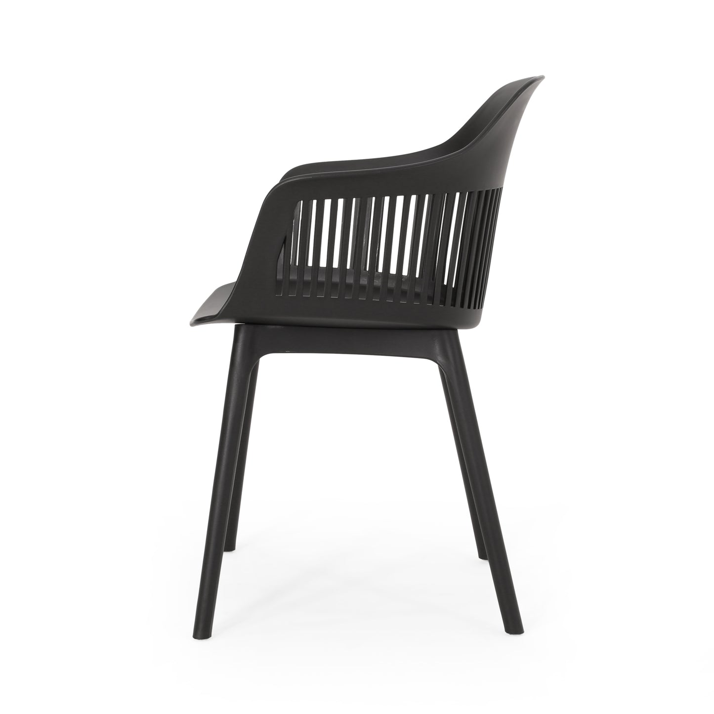 Black Polypropylene Patio Chair Set for Garden or Poolside
