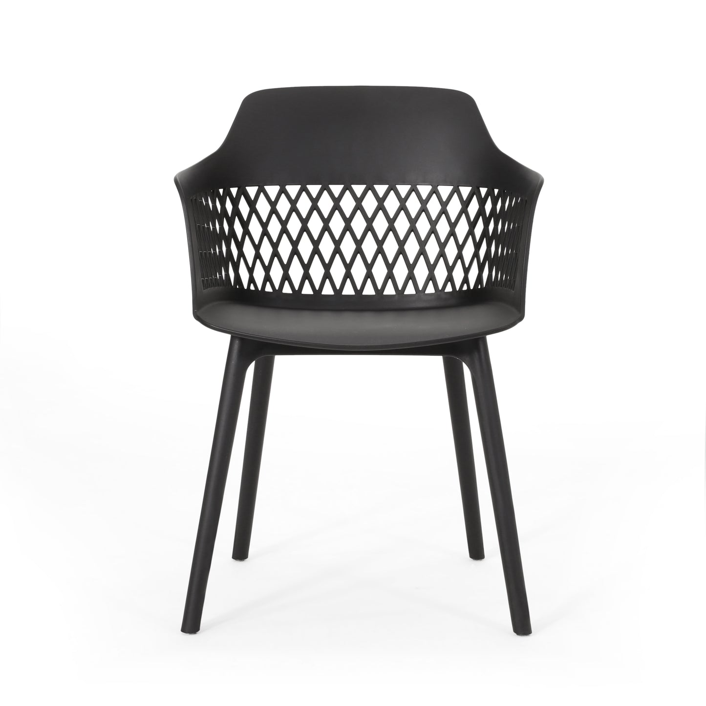 Black Polypropylene Patio Chair Set - 3 Piece Outdoor Furniture