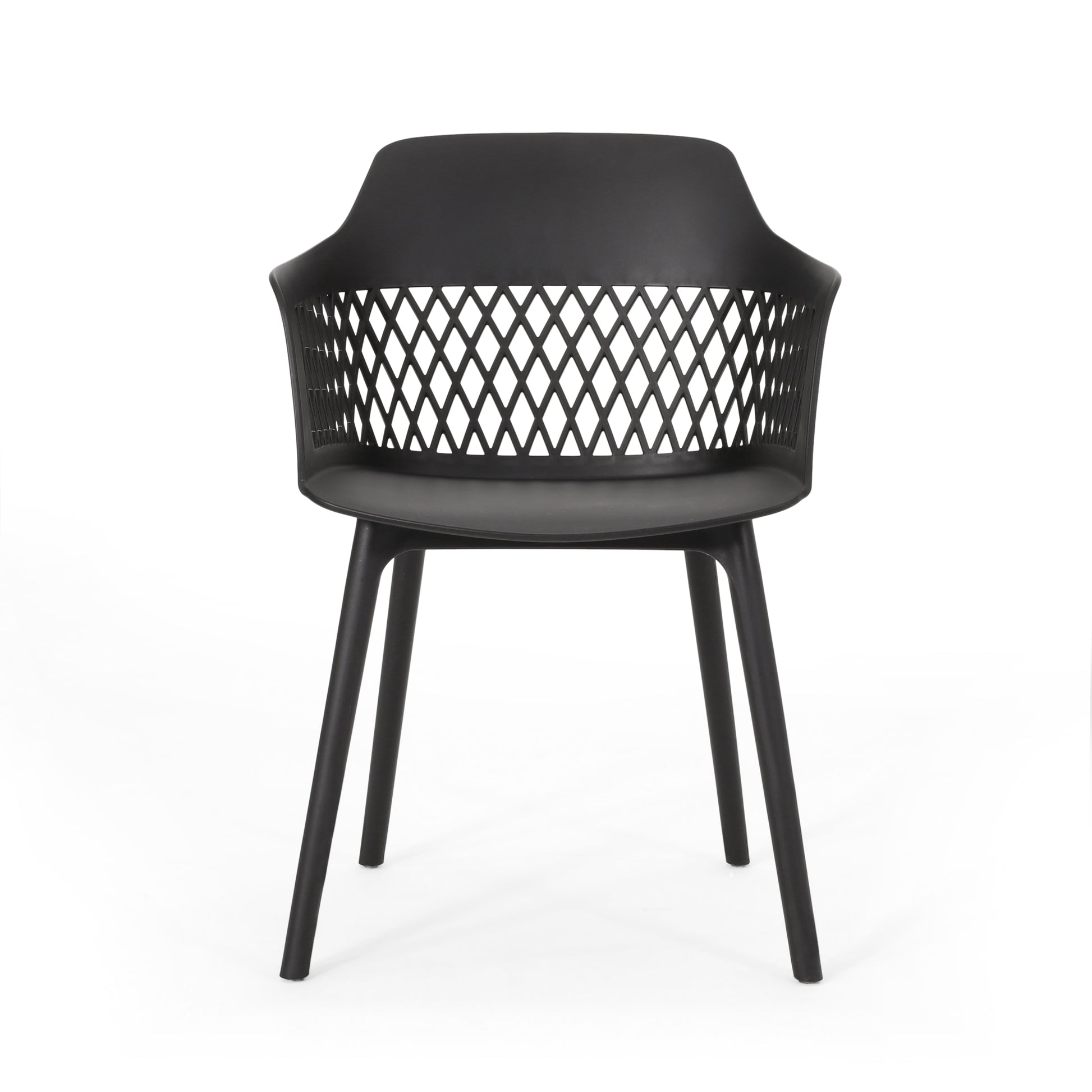 Black Polypropylene Patio Chair Set - 3 Piece Outdoor Furniture