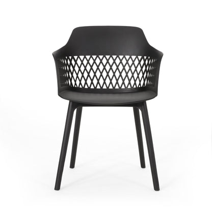 Black Polypropylene Patio Chair Set - 3 Piece Outdoor Furniture