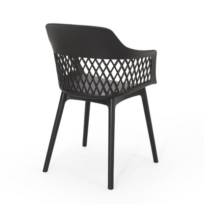 Black Polypropylene Patio Chair Set - 3 Piece Outdoor Furniture
