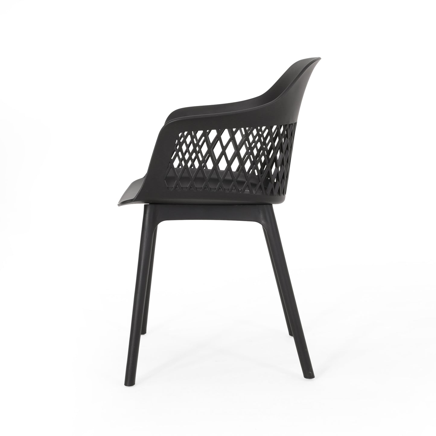 Black Polypropylene Patio Chair Set - 3 Piece Outdoor Furniture