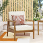 Club Chairs Laurent 500lbs Capacity Acacia Outdoor, Teak Finish Patio Furniture Sets with Thick Cushion, Appropriate for Garden Porch