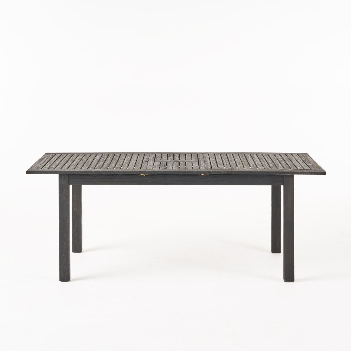 Dark Grey Acacia Wood Expandable Outdoor Dining Table - 63"