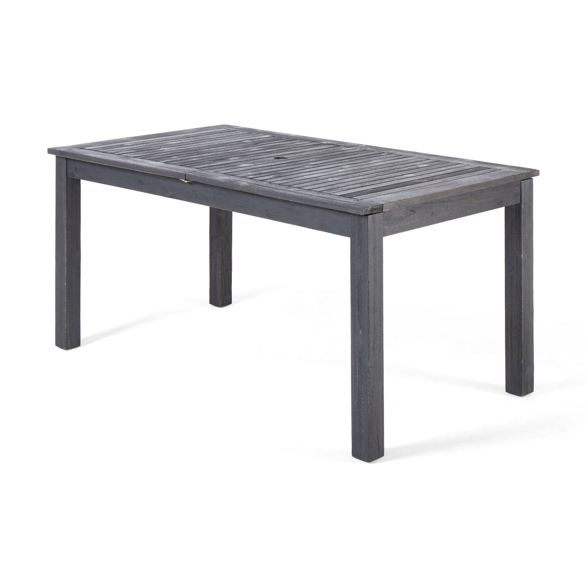 Dark Grey Acacia Wood Expandable Outdoor Dining Table - 63"