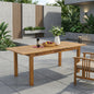 Expandable Acacia Wood Outdoor Dining Table for Garden or Poolside