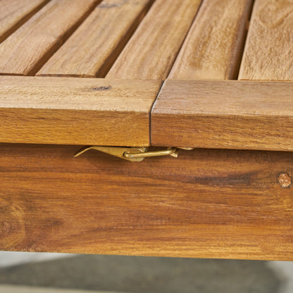 Expandable Acacia Wood Outdoor Dining Table for Garden or Poolside