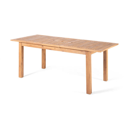 Expandable Acacia Wood Outdoor Dining Table for Garden or Poolside