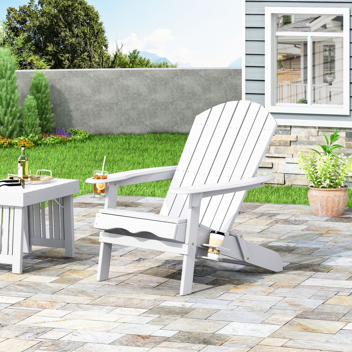 White Adirondack Chair Outdoor Patio Furniture
