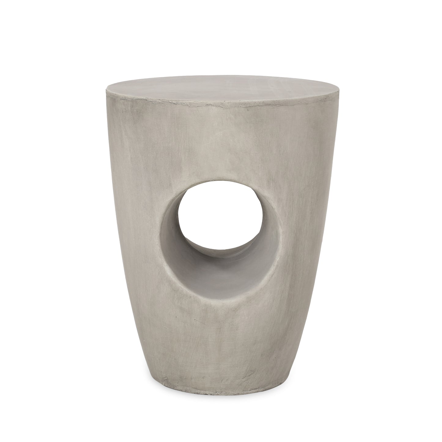 Grey Magnesium Oxide Outdoor Side Table for Poolside Patio