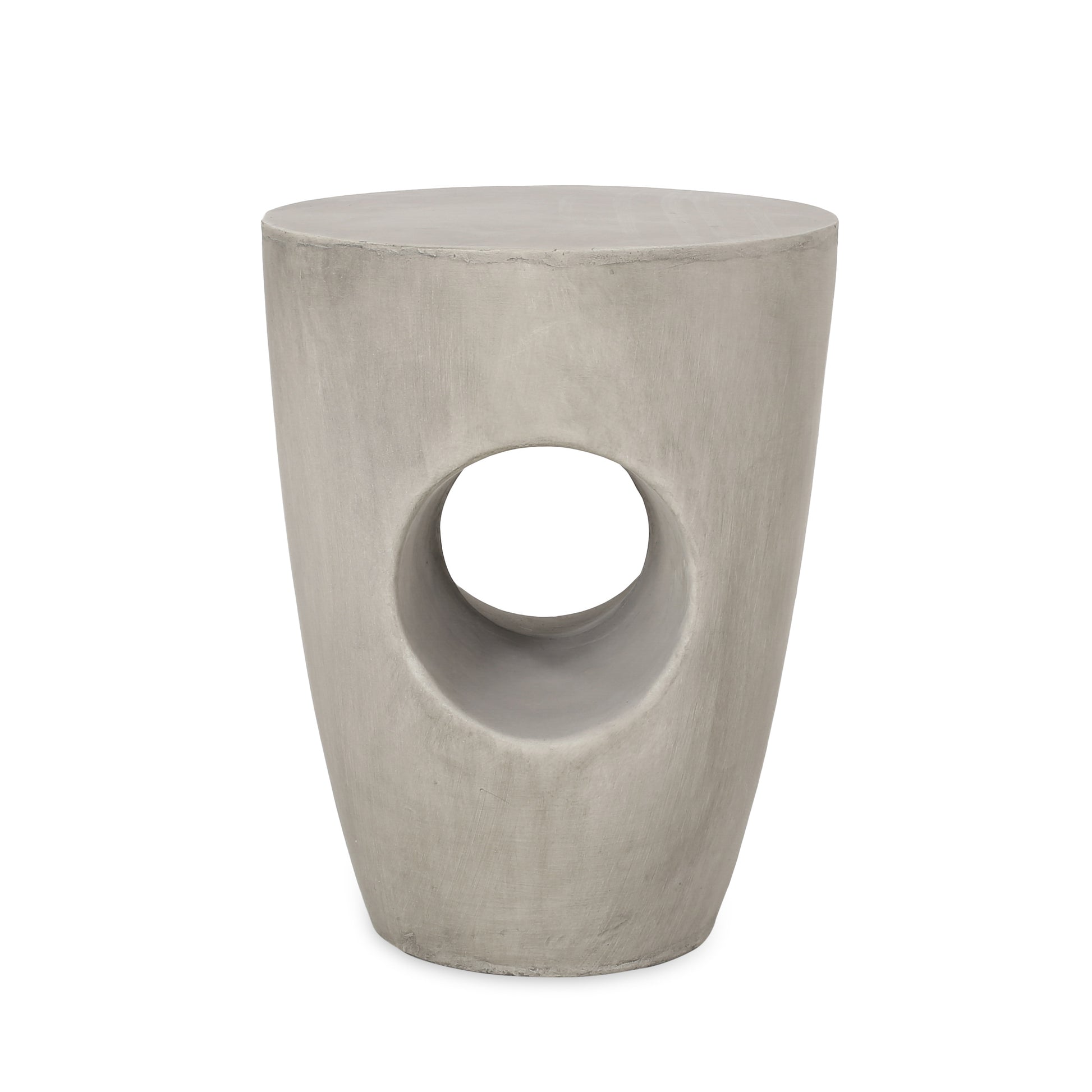 Grey Magnesium Oxide Outdoor Side Table for Poolside Patio