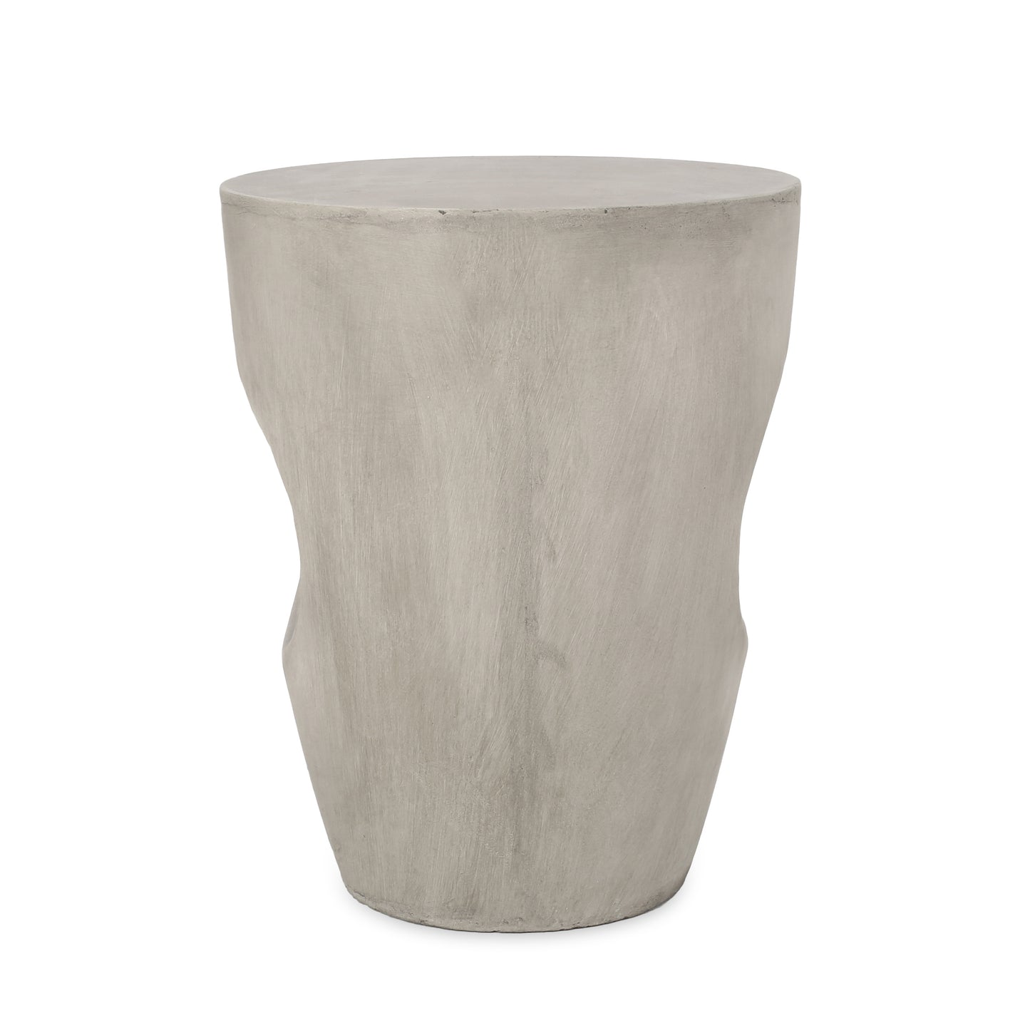 Grey Magnesium Oxide Outdoor Side Table for Poolside Patio