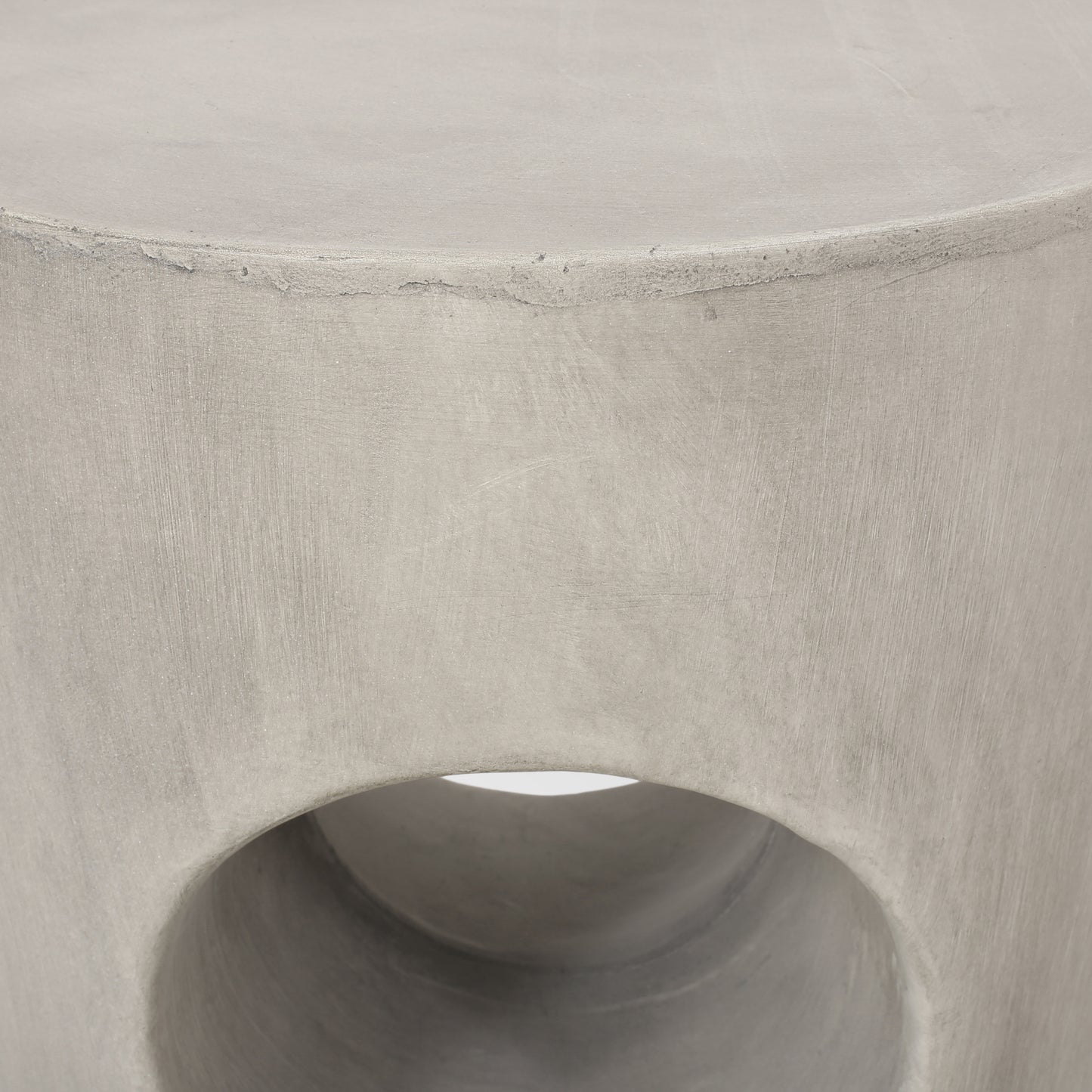 Grey Magnesium Oxide Outdoor Side Table for Poolside Patio