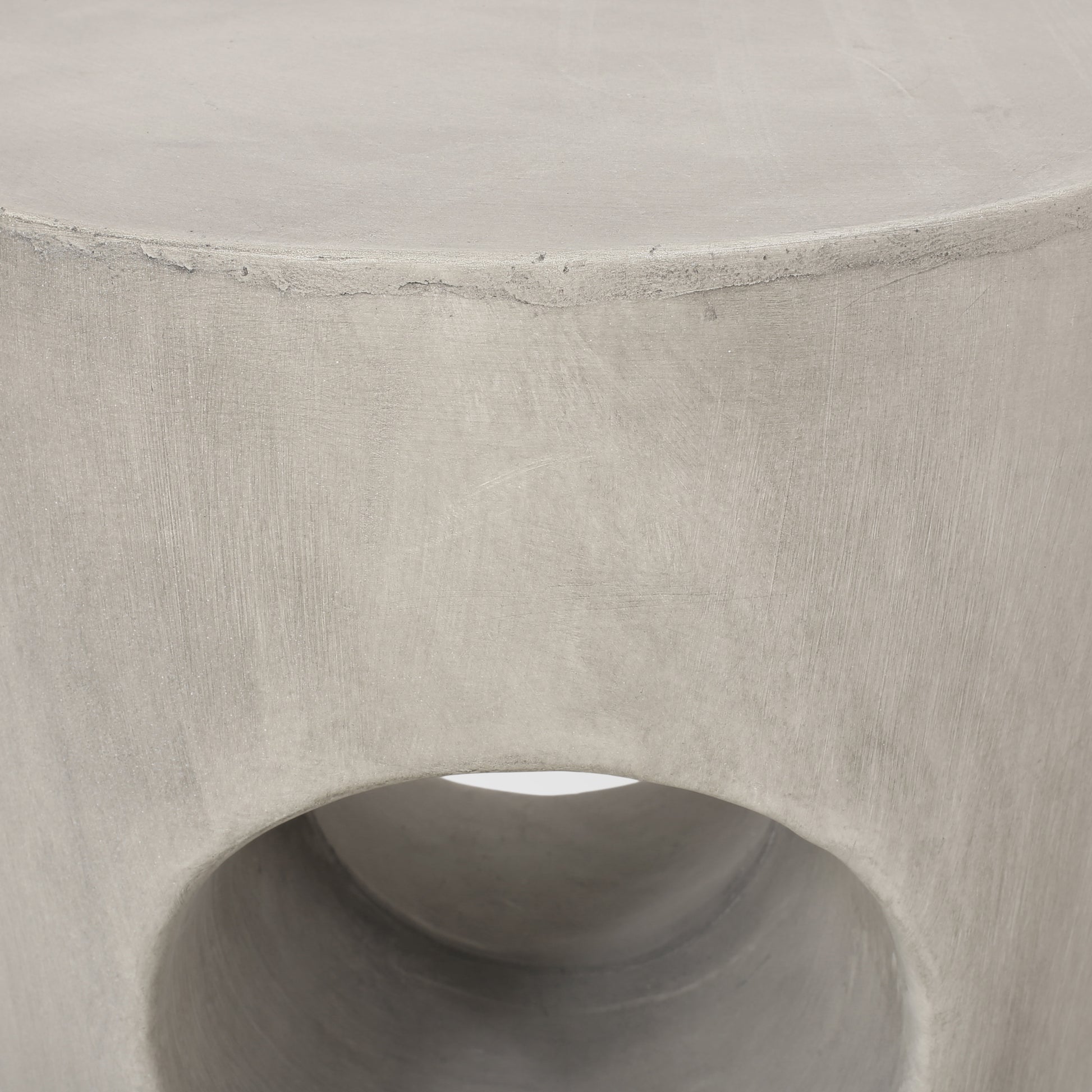 Grey Magnesium Oxide Outdoor Side Table for Poolside Patio