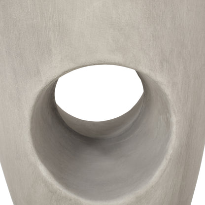 Grey Magnesium Oxide Outdoor Side Table for Poolside Patio