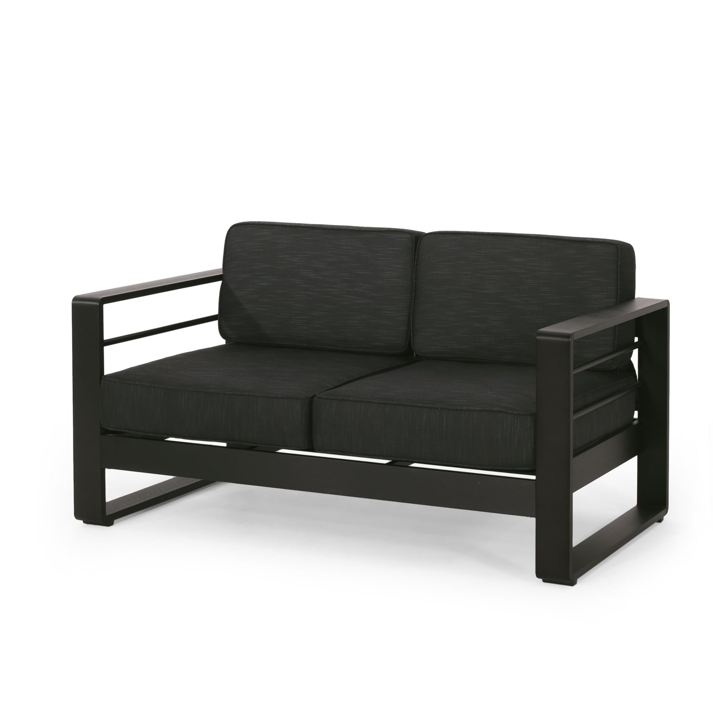 Dark Gray Aluminium Loveseat - Patio Furniture Set