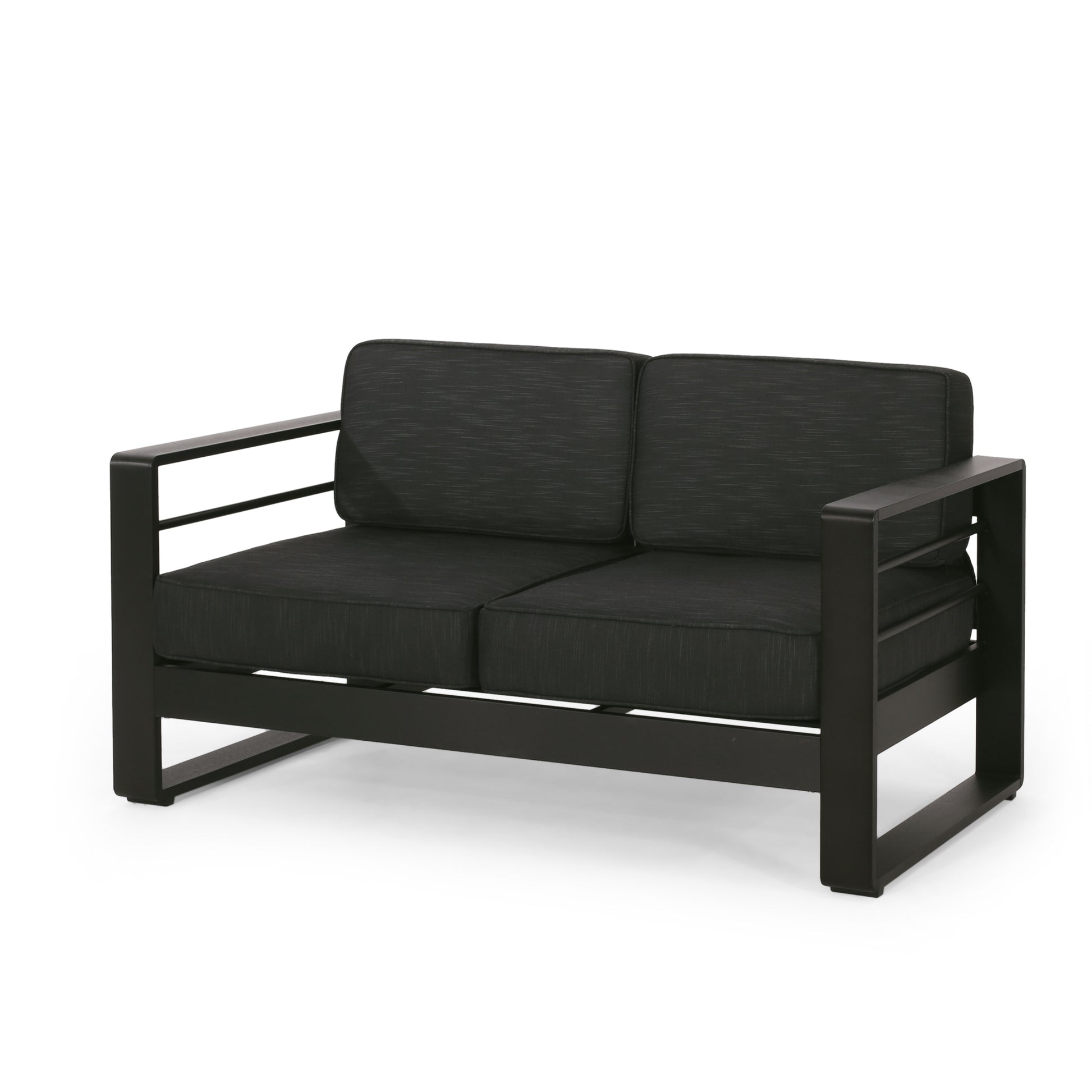 Dark Gray Aluminium Loveseat - Patio Furniture Set