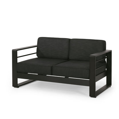 Dark Gray Aluminium Loveseat - Patio Furniture Set