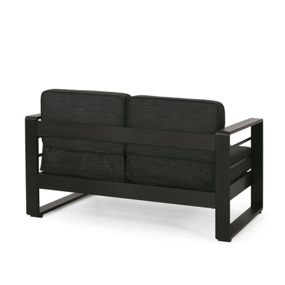 Dark Gray Aluminium Loveseat - Patio Furniture Set