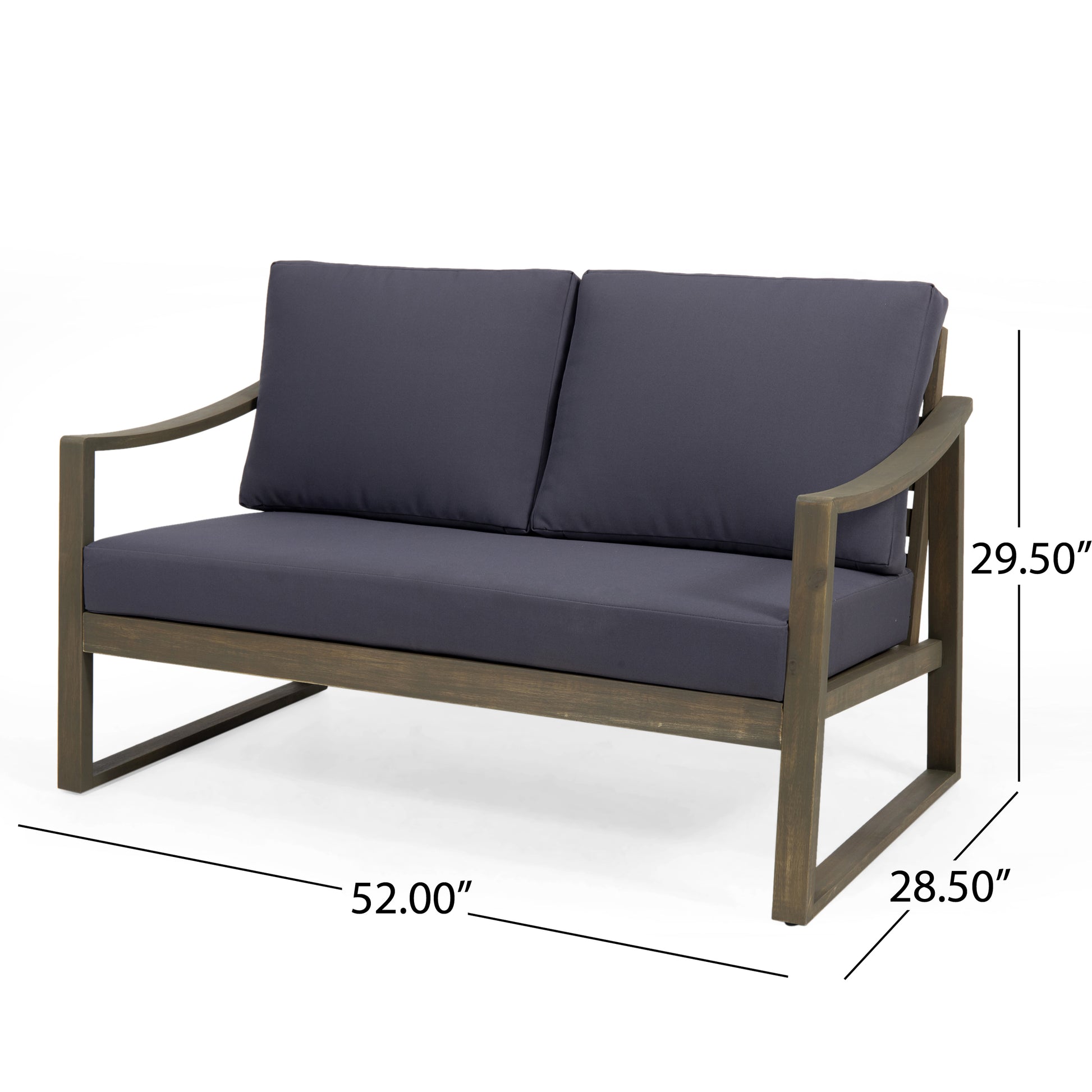 Dark Grey Acacia Wood Patio Furniture Set for Poolside Living