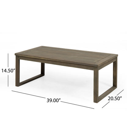 Dark Grey Acacia Wood Patio Furniture Set for Poolside Living