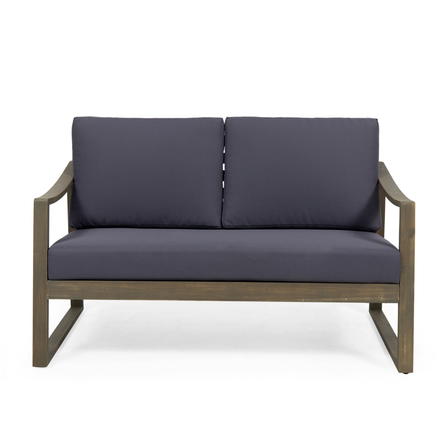 Dark Grey Acacia Wood Patio Furniture Set for Poolside Living