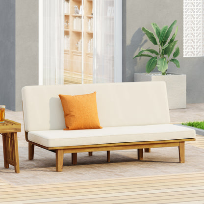 Beige Acacia Wood Patio Daybed - Outdoor Furniture
