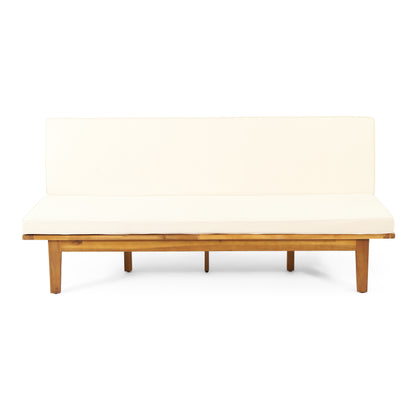 Beige Acacia Wood Patio Daybed - Outdoor Furniture