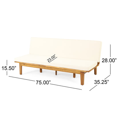 Beige Acacia Wood Patio Daybed - Outdoor Furniture