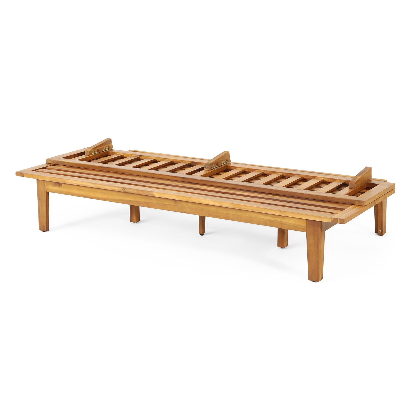 Beige Acacia Wood Patio Daybed - Outdoor Furniture