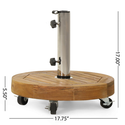 Teak Concrete Umbrella Base - Outdoor Shade