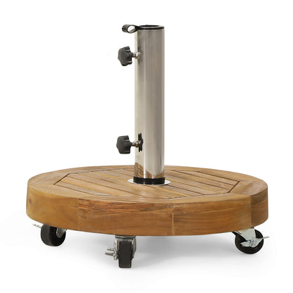 Teak Concrete Umbrella Base - Outdoor Shade