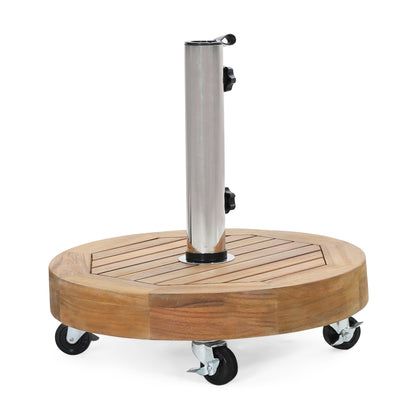 Teak Concrete Umbrella Base - Outdoor Shade