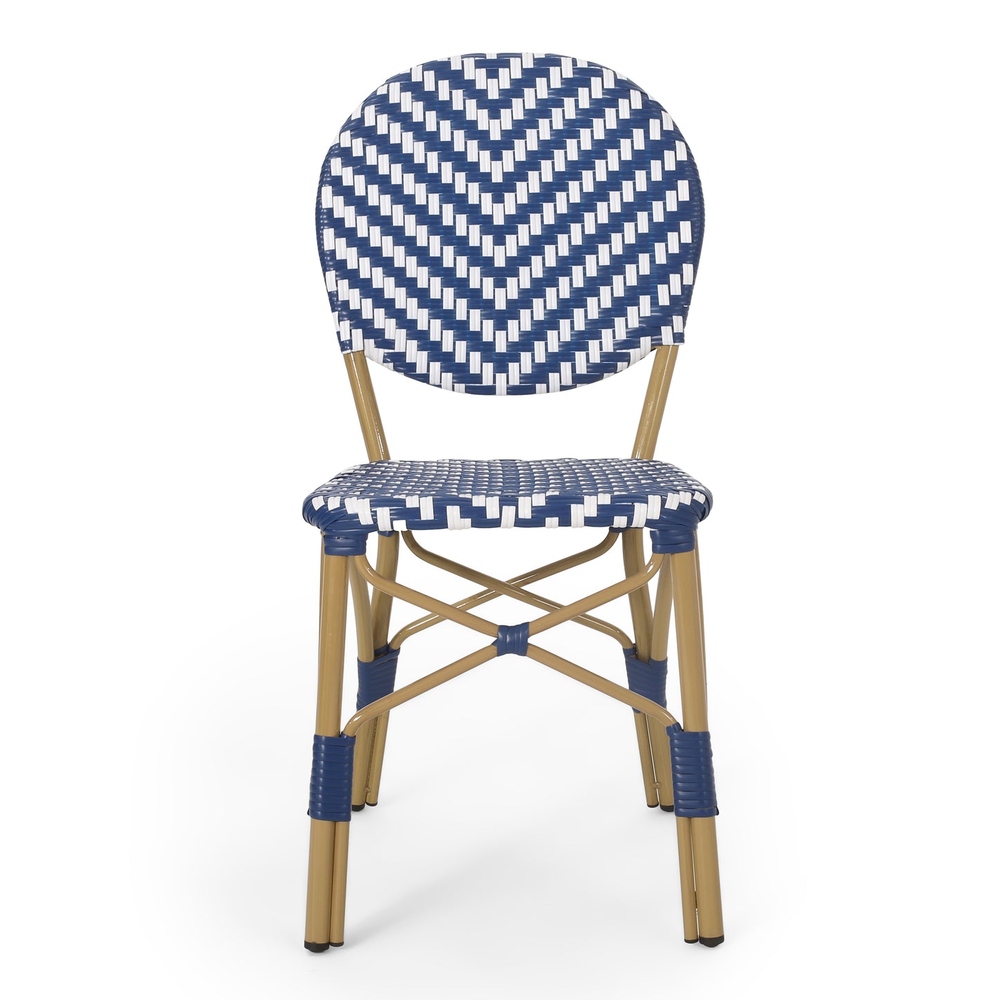 Navy Blue White 2 Person Patio Bistro Set Outdoor Seating