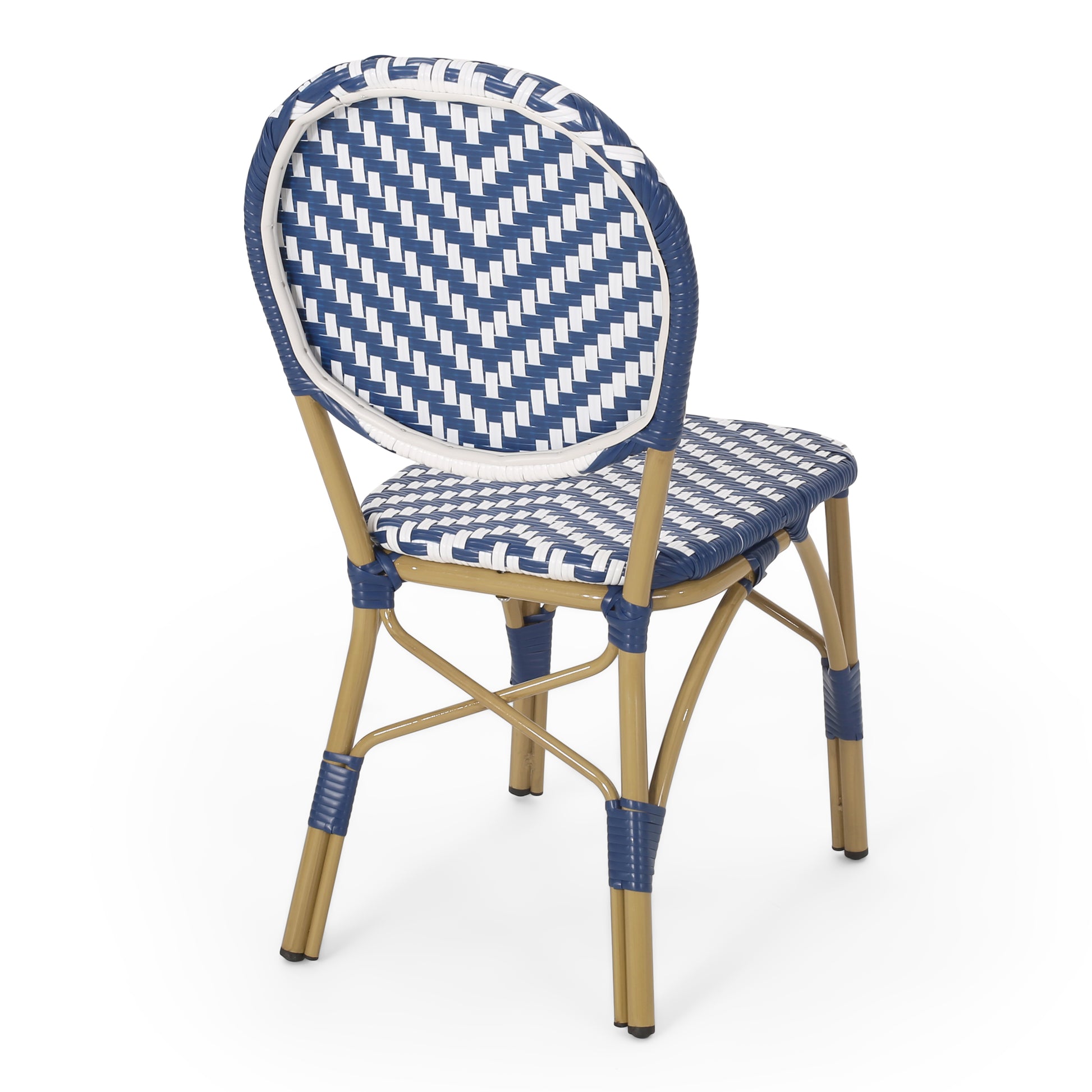 Navy Blue White 2 Person Patio Bistro Set Outdoor Seating