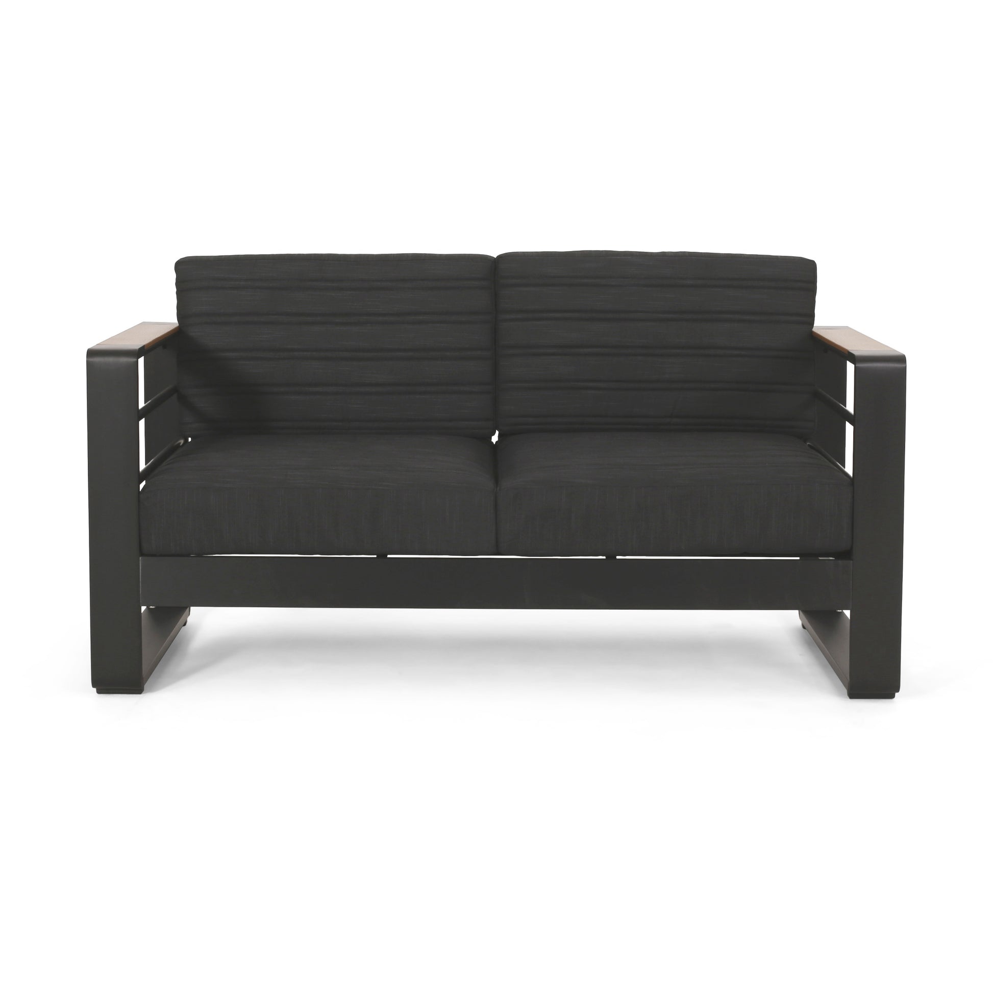 Black Aluminium Patio Furniture Set for Poolside Relaxation