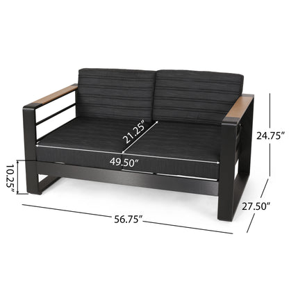 Black Aluminium Patio Furniture Set for Poolside Relaxation
