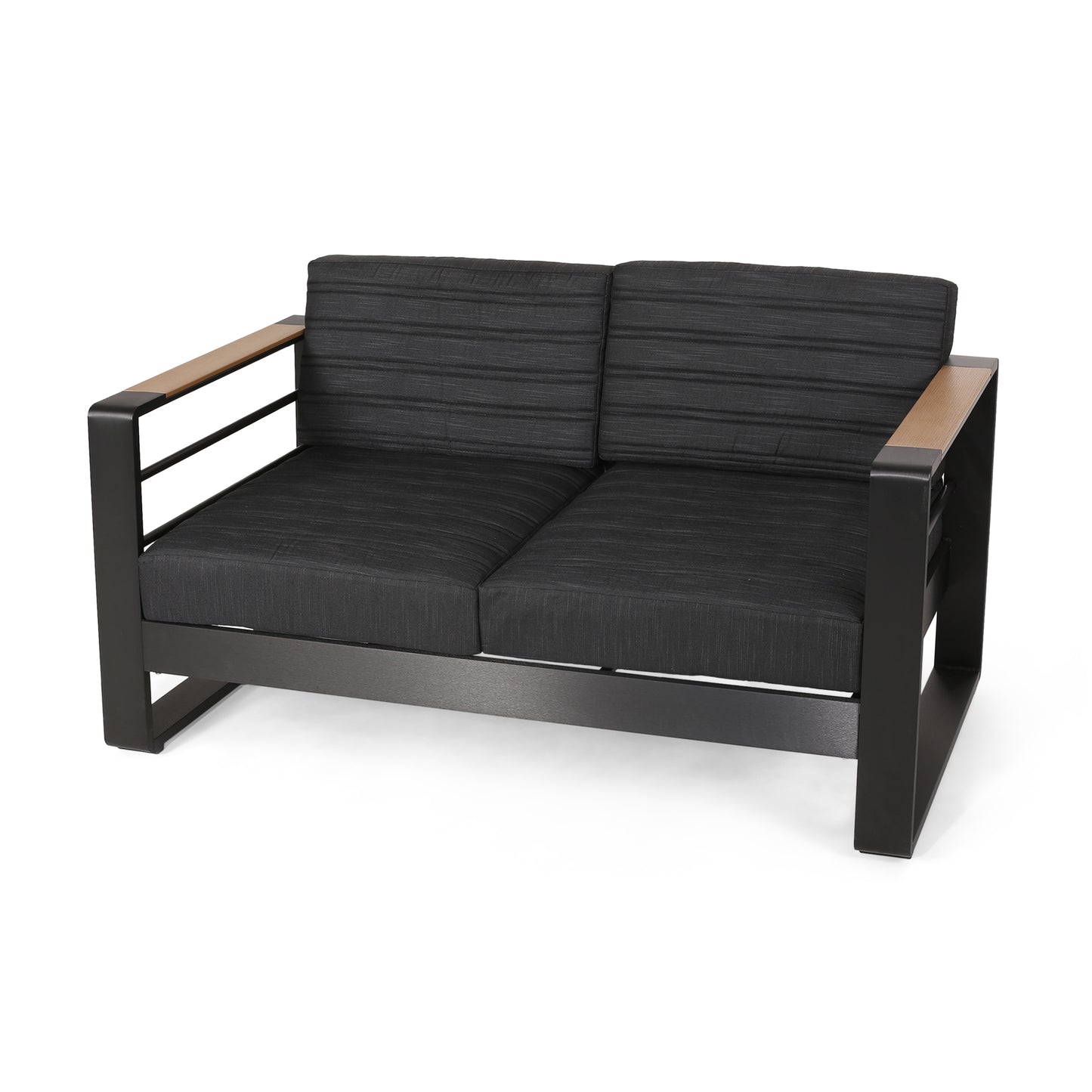 Black Aluminium Patio Furniture Set for Poolside Relaxation