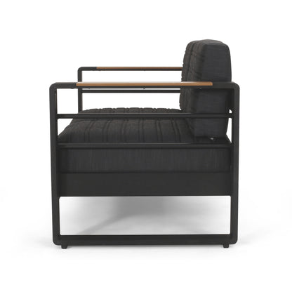 Black Aluminium Patio Furniture Set for Poolside Relaxation