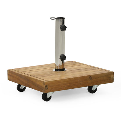 Ralph Square Umbrella Base - Teak Concrete Shade Foundation