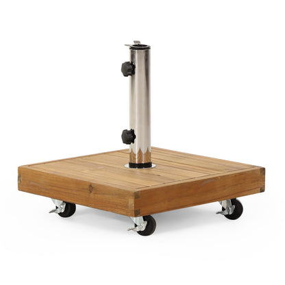 Ralph Square Umbrella Base - Teak Concrete Shade Foundation