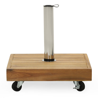 Ralph Square Umbrella Base - Teak Concrete Shade Foundation