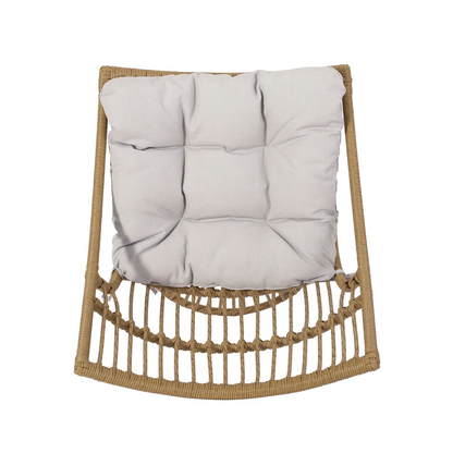 Light Brown Wicker Patio Chair & Side Table Set