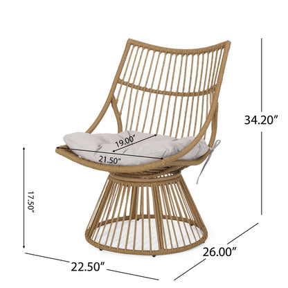 Light Brown Outdoor Patio Set for Garden or Poolside Seating