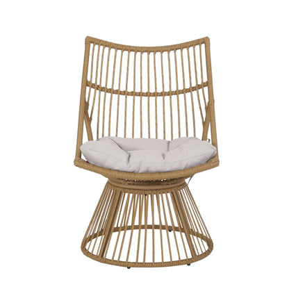 Light Brown Outdoor Patio Set for Garden or Poolside Seating