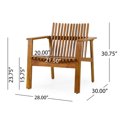 Acacia Wood Club Chairs Set - 2 Outdoor Patio Chairs